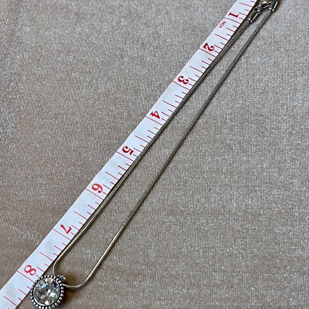 Silver tone large CZ necklace - Picture 6 of 6